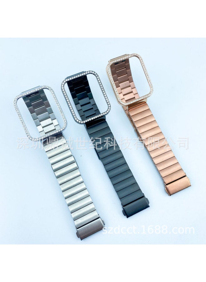 Suitable For Red Rice Watch Metal Protection Frame Diamond-inlaid Metal Strap Milan Magnetic Three-ball Steel Mesh Strap - Image 4