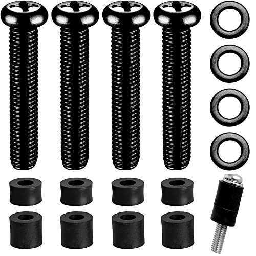 KUNHEHO M8 Screws for Samsung TV M8x45mm, Pitch 1.25mm TV Mounting Bolts Screws with 25mm Long Spacers Work with Samsung 42“ 50" 55" 60" 65" 70" 75" 82" (Black) - Image 1