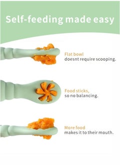 joybuy 3 Pieces Baby Spoons Set, Pre-Spoon for Kids Aged 6+ Months, First Stage, Baby Led Weaning Teething Spoon ,Self Feeding, Silicone Toddler Food Utensils  - Image 4