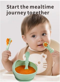 joybuy 3 Pieces Baby Spoons Set, Pre-Spoon for Kids Aged 6+ Months, First Stage, Baby Led Weaning Teething Spoon ,Self Feeding, Silicone Toddler Food Utensils  - Image 2