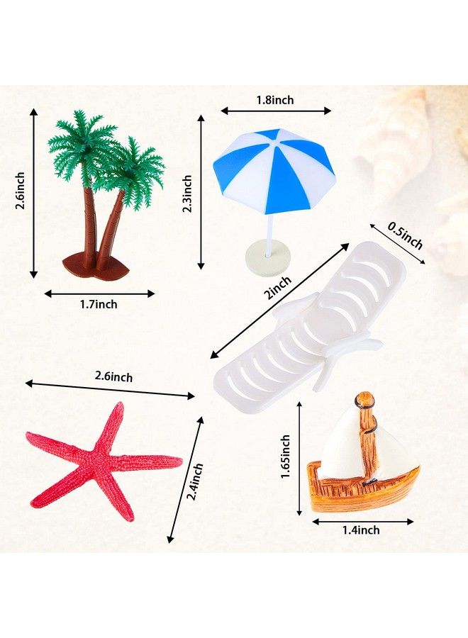 Skylety 24 Pieces Hawaiian Beach Cake Decoration Green Palm Tree Cake Toppers Summer Beach Chair Umbrella Cake Toppers For Hawaiian Beach Theme Birthday Wedding Baby Shower Party Supplies - Image 4
