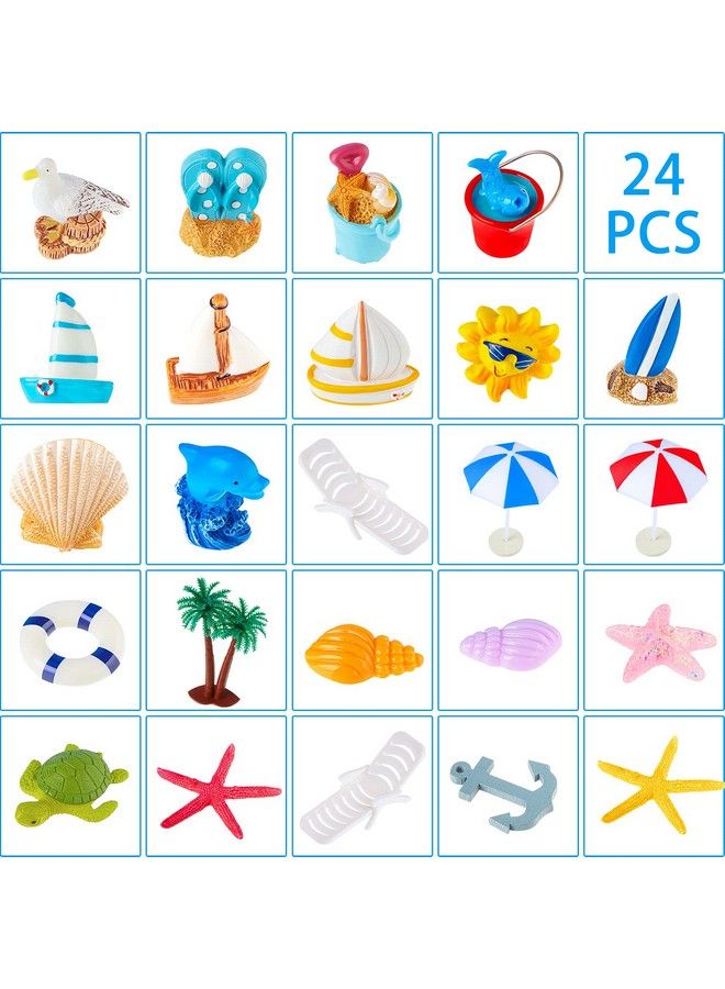 Skylety 24 Pieces Hawaiian Beach Cake Decoration Green Palm Tree Cake Toppers Summer Beach Chair Umbrella Cake Toppers For Hawaiian Beach Theme Birthday Wedding Baby Shower Party Supplies - Image 5
