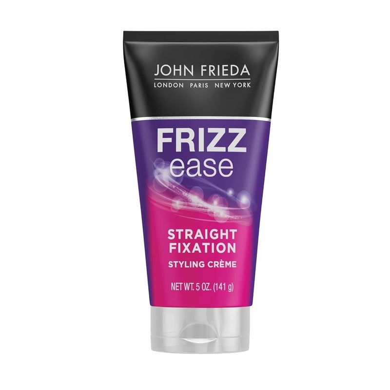 John Frieda John Frieda Frizz Ease Straight Fixation Styling Crme Straightens Frizzy Hair with Milk Protein  Almond Oil Sleek  FrizzFree with ThermaGuard Heat Protection Against Damage 5 Oz 