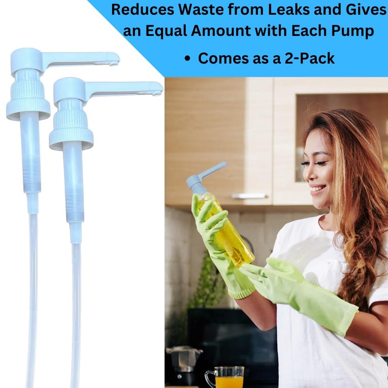 Serious Soil Dual Fitting Pump Dispenser for Gallon Jugs and Smaller Bottles (8cc Each Pump/Fits 28-400 and 38-400) Leak Proof for Household and Commercial Use, Plastic Pump for 1 Gallon Jug - BPA Free (2-Pack) - Image 3