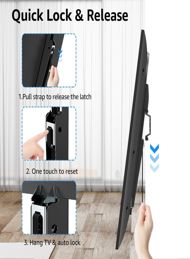 MOUNTUP Fixed TV Wall Mount for Most 26-55 Inch LED, LCD and Plasma TVs, 1" Low Profile & Space Saving Flat TV Bracket with Quick Release Lock Max VESA 400x400mm up to 99 lbs Fits 12"-16" Wood Studs YMU0013 - Image 4