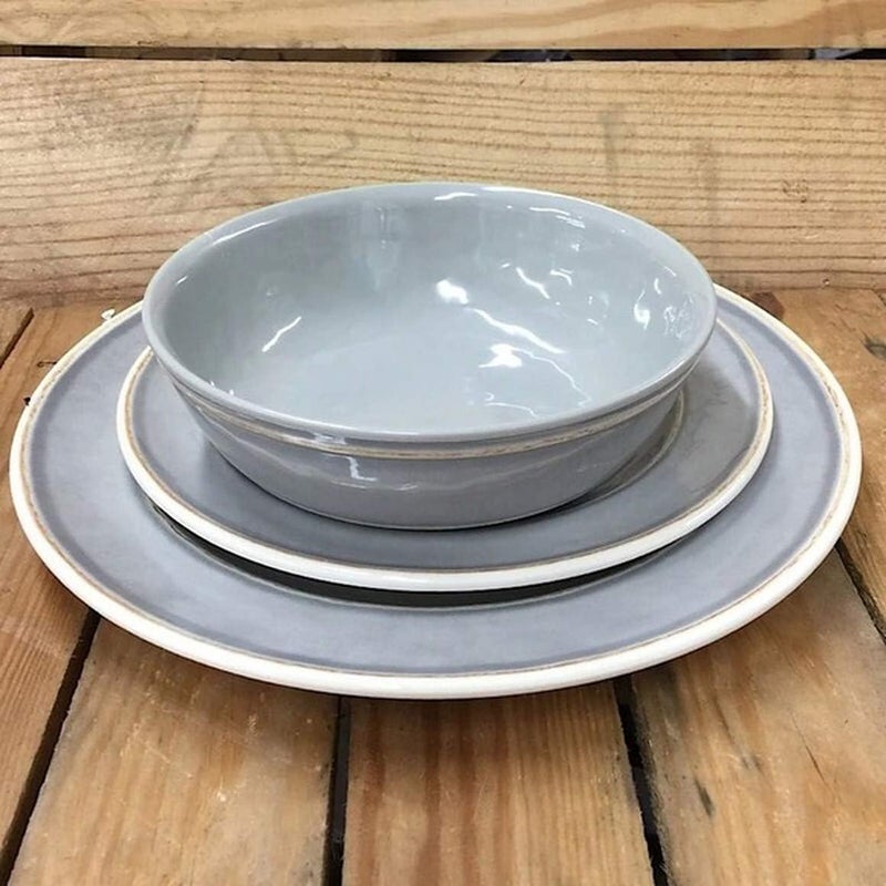 Costco 12 Piece Melamine Dinnerware Set Gray - Image 1
