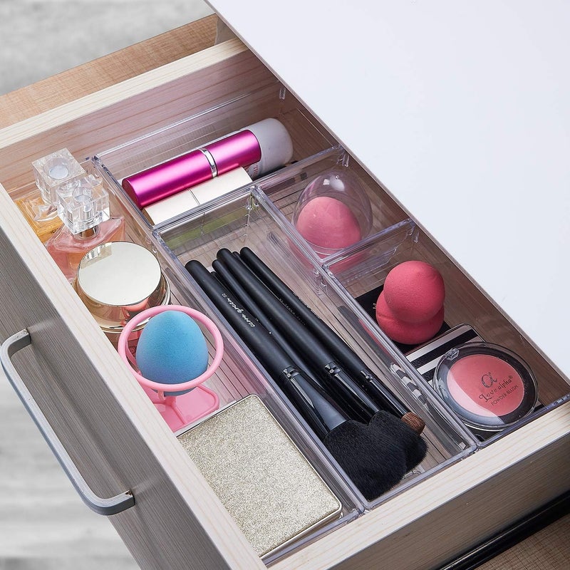 DCA 14 PCS Clear Plastic Drawer Organizer Tray for Makeup, Kitchen Utensils, Jewelries and Gadgets - Image 5