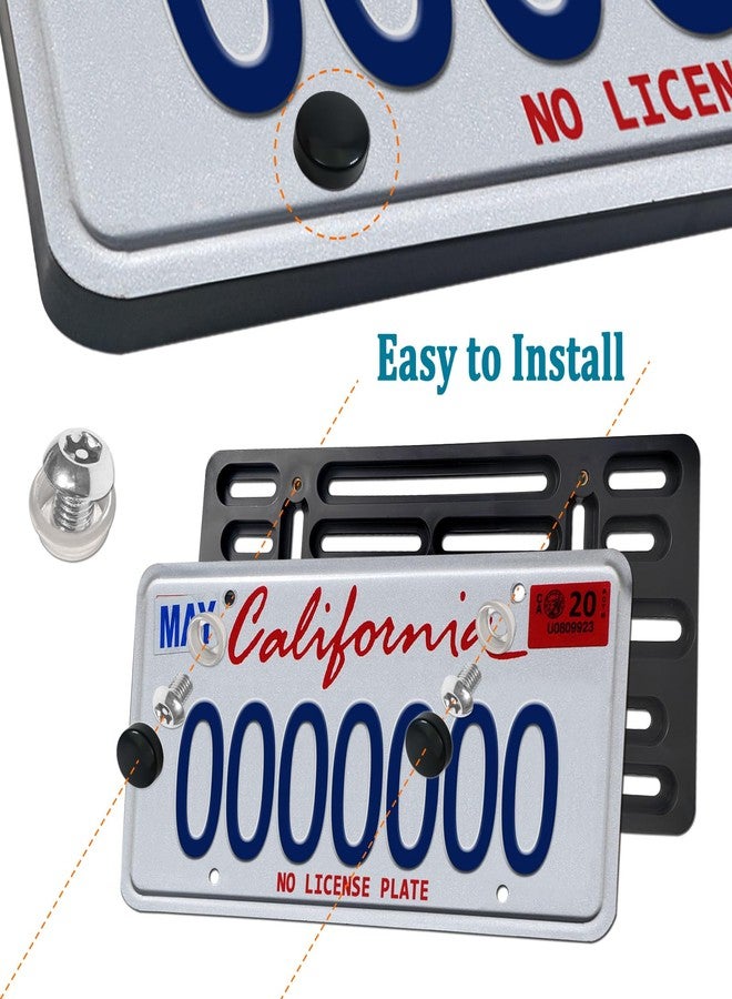 AOOTF حامل لوحة ترخيص أمامية من Aootf - طقم تركيب لوحة ترخيص أمامية لفتحتين في المصد، محول لوحة ترخيص سيارة عالمي مع أغطية براغي من الفولاذ المقاوم للصدأ مضادة للسرقة - Image 5