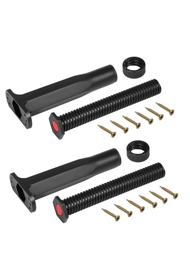 قطعتان من ساق دعم مركزية قابلة للتعديل لإطار السرير، ساق دعم شريحة مركزية للسرير (أسود، قابل للتعديل) - Image 1