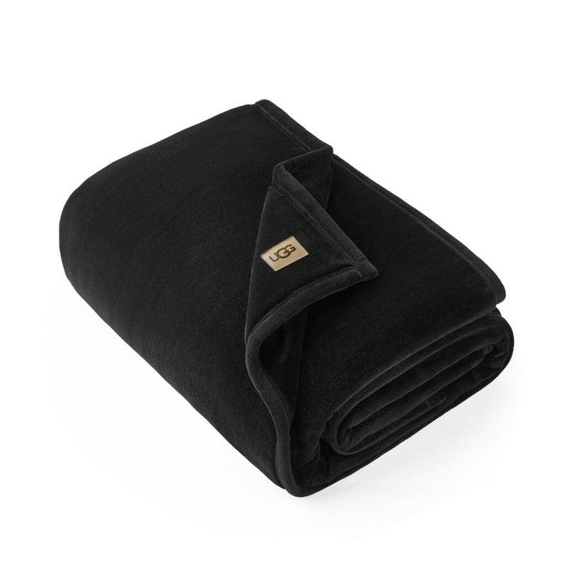 UGG Coco Plush Fleece Throw Blanket â€“ Soft & Cozy Blanket for Couch, Bed & Sofa, Perfect for Home Decor, House Warming Gifts or Luxurious Birthday Gifts for Women, 50" x 70", Black Ink - Image 1