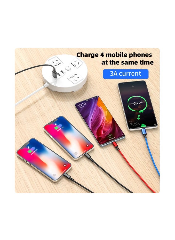 4 In 1 USB Cable 3A USB A To Micro USB/Type C/8 Pin Cable For iPhone Charger Fast Charging Data Cord For iPhone 14 11 Xiaomi,iPhone x 2 + Type-C + Micro USB