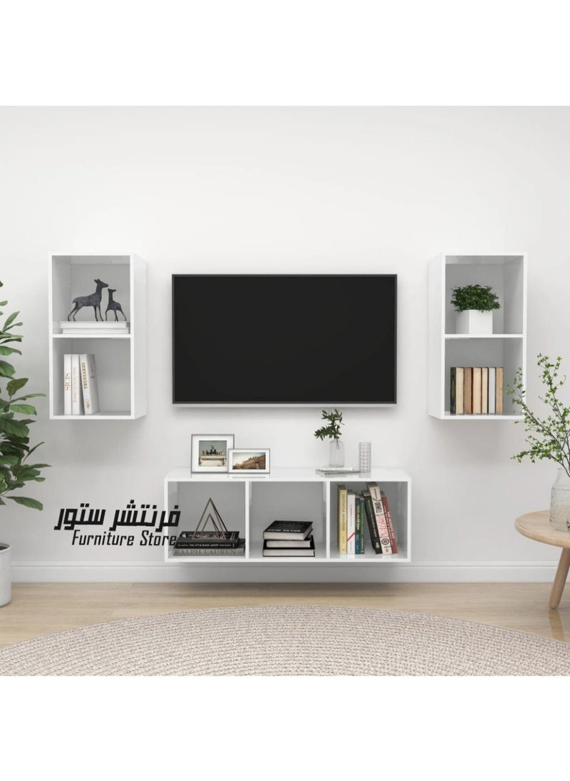 Furniture Store ModernTV unit, three pieces - height 70 cm - width 35 cm - depth 28 cm, from Furniture Store.  - Image 1
