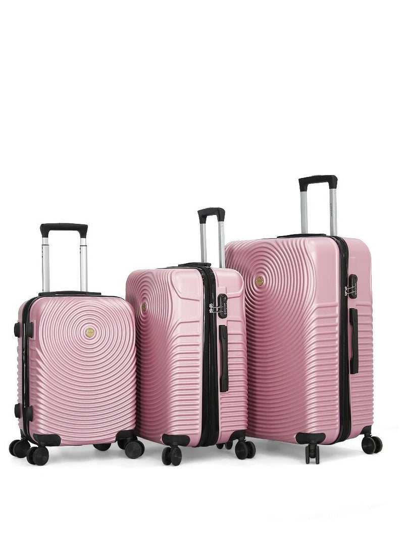 GIORDANO Giordano 3 piece hard trolley with TSA lock rose colour  - Image 1