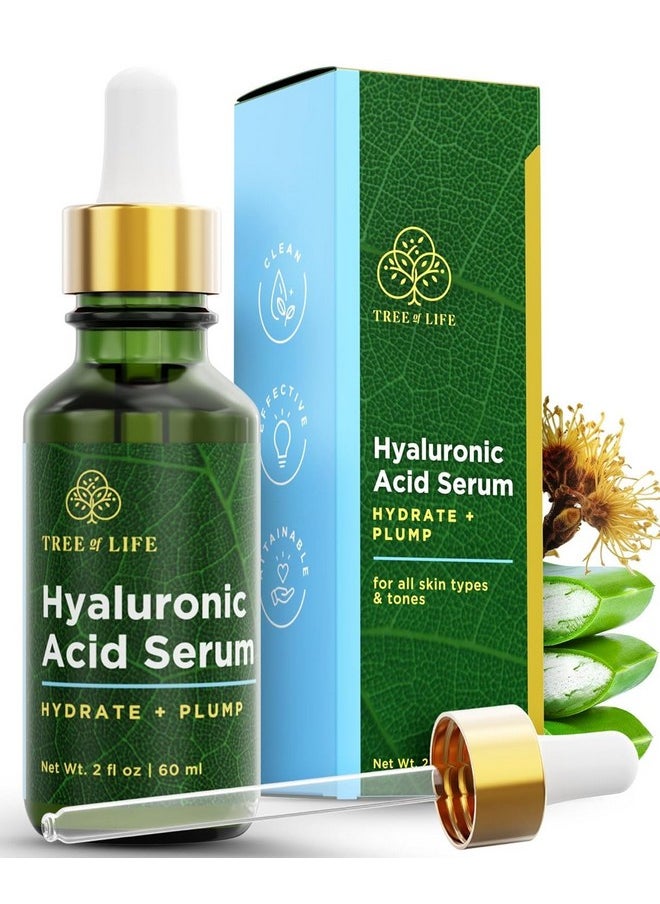 Tree of Life Beauty - Hyaluronic Acid Serum, Skin Brightening Face Oil For Dark And Age Spots, Facial Serums For Dry And Sensitive Skin Care With Vitamin E For Soft Smooth Skin, 2 Fl Oz - Image 1
