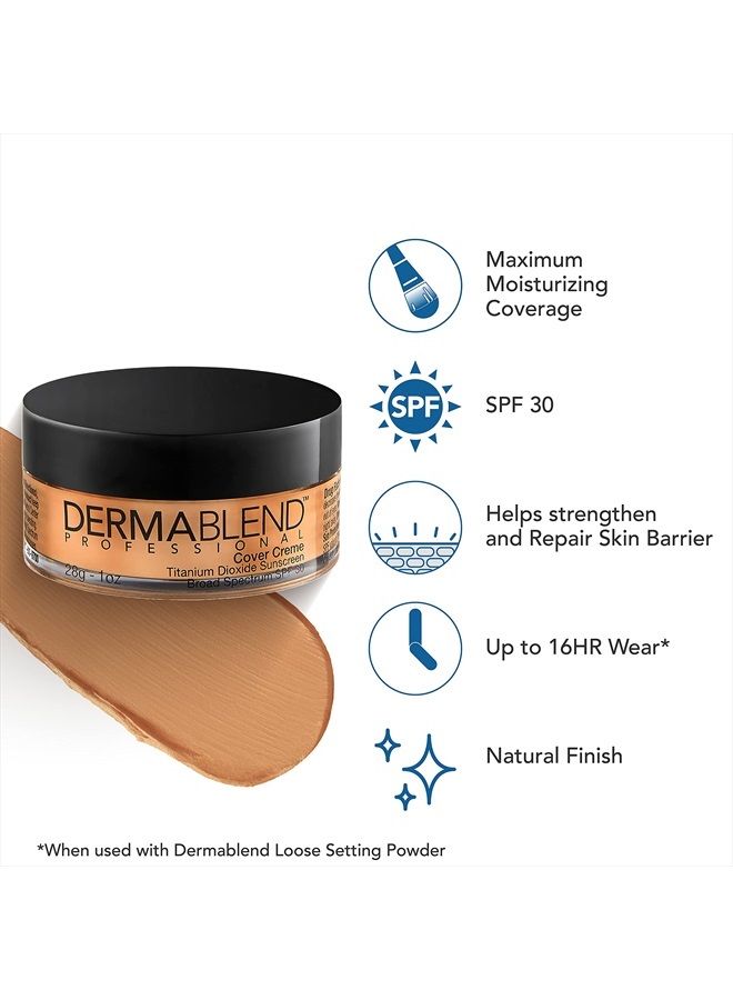 Dermablend Cover Creme High Coverage Foundation with SPF 30, 40W Caramel Beige, 1 Oz. - Image 3