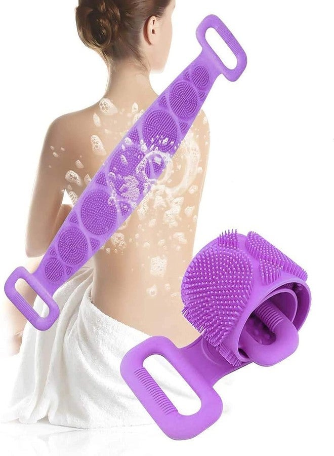 MKSL® Silicone Body Back Scrubber, Double Side Bathing Brush for Skin Deep Cleaning Massage, Dead Skin Removal Exfoliating Belt for Shower, for Men & Women (Multicolor) - Image 2
