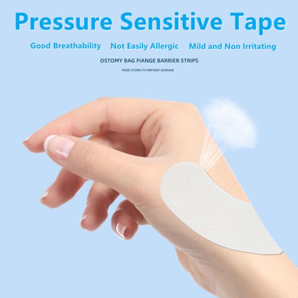 Cisila 20 Pcs Ostomy Supplies Skin Barrier Strips Waterproof Leak - Skin Adhesive Ostomy Barrier Tape for Colostomy Stoma Bags (20) - Image 2