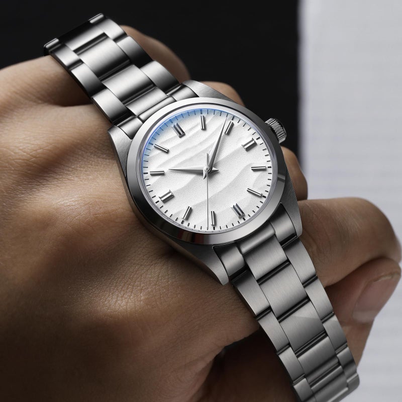 ADDIESDIVE Mens Watches VH31 Quartz Easy to Read with Stainless Steel Bracelet Band White Watches for Men - Image 5