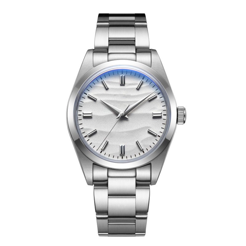 ADDIESDIVE Mens Watches VH31 Quartz Easy to Read with Stainless Steel Bracelet Band White Watches for Men - Image 1