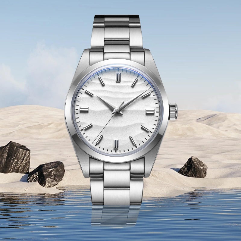 ADDIESDIVE Mens Watches VH31 Quartz Easy to Read with Stainless Steel Bracelet Band White Watches for Men - Image 4