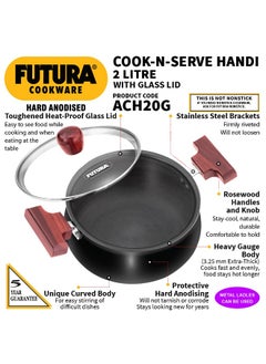 Hawkins Hawkins Futura HA Cook N Serve Handi W/Glass lid 2 Ltr  - Image 2