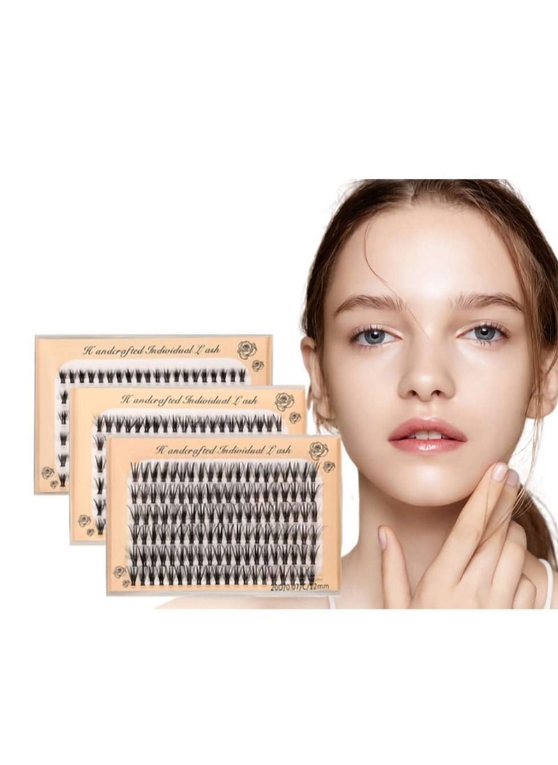 Y&D - 360 pcs / 3 Pack Individual Lashes Curl, 8-10-12mm Mixed Length Natural Clusters, Faux Mink Cluster Eyelashes False Eyelashes, eyelash extension individual eyelashes - Image 1