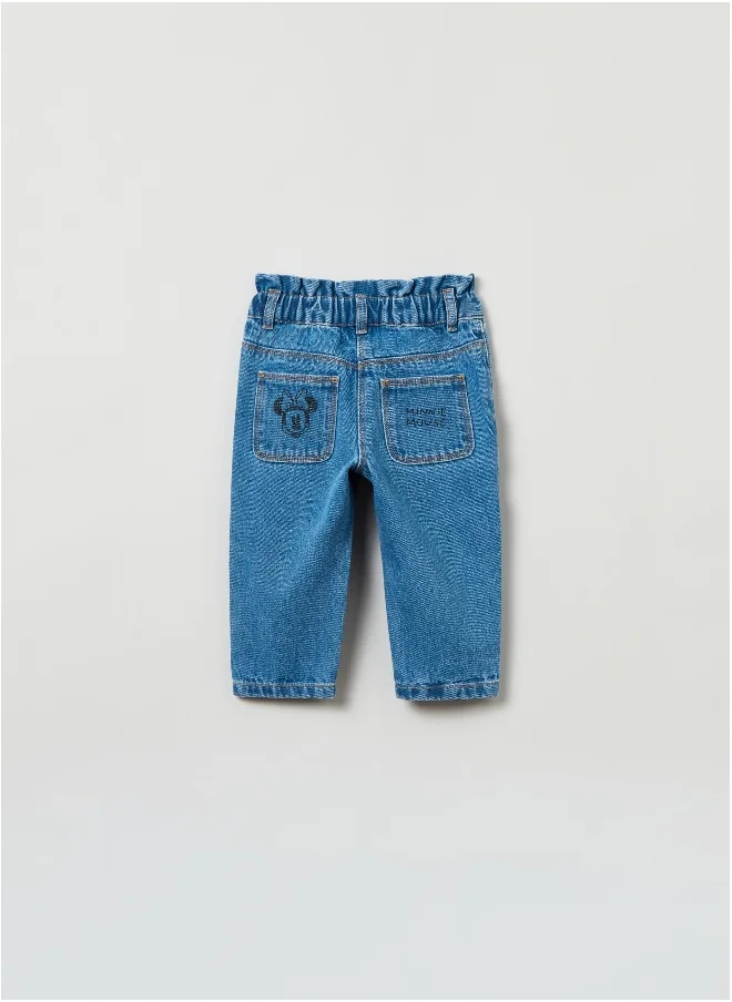 او في اس OVS Slouchy Jeans With Disney Baby Minnie Mouse Print