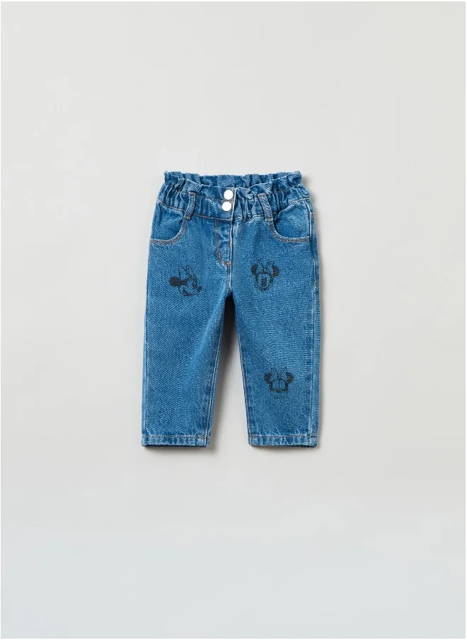 او في اس OVS Slouchy Jeans With Disney Baby Minnie Mouse Print