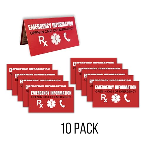 Lashicorn Emergency Info ICE Folded Wallet Card | 10 pk 2x3.5” Medication, Blood Type Identification Card, Contacts, Doctor, Allergies in Case of Emergency Bulk Medical ID - Image 3