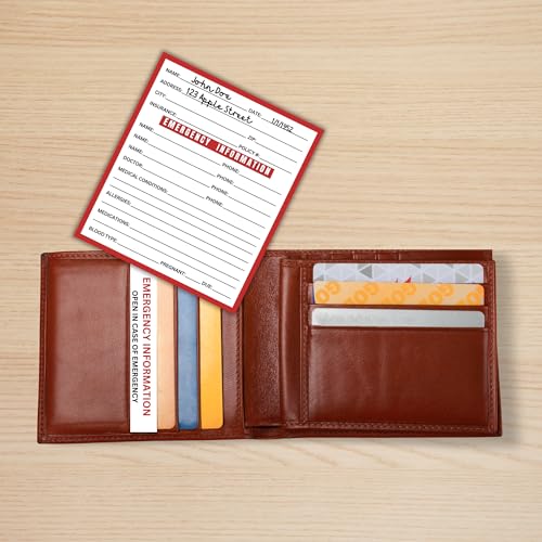 Lashicorn Emergency Info ICE Folded Wallet Card | 10 pk 2x3.5” Medication, Blood Type Identification Card, Contacts, Doctor, Allergies in Case of Emergency Bulk Medical ID - Image 5