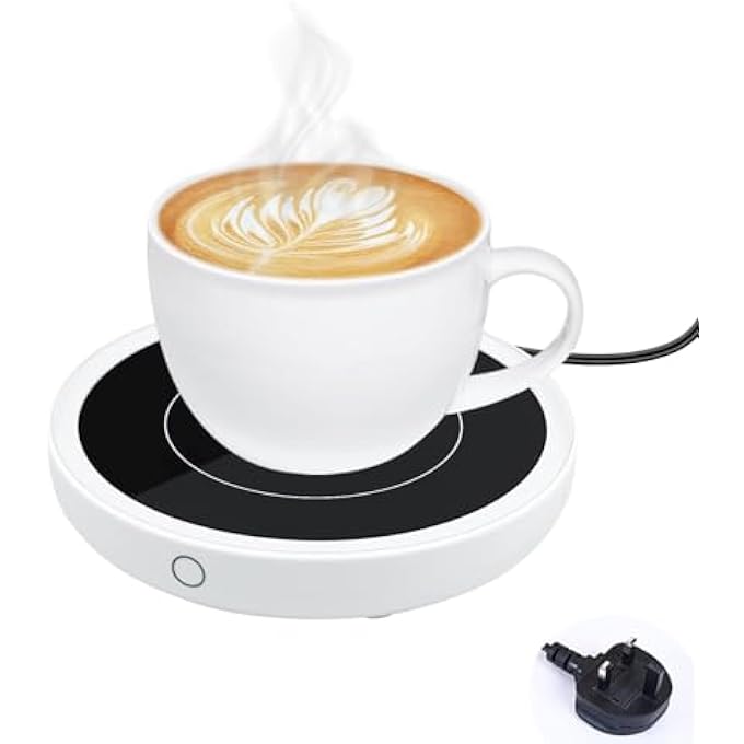 BIGTHREE Thermostatic Mug Warmer Electric Coffee Mugcup Warmer With 3 Temperature Settings4H Auto Shut Off Efficient Heats Up Quickly Coffee Cup For Home And OfficeWhite - Image 1