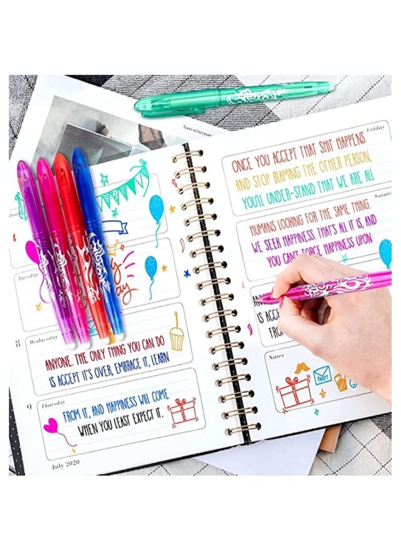 EMIRAND Erasable Gel Pens: 0.5mm Thermal Ink Rollerball Pens with Erasers, 8 Color Set for Kids, Adults, School, and Office Supplies  - Image 2