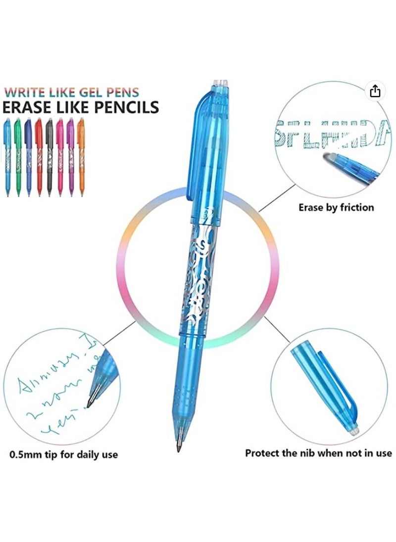 EMIRAND Erasable Gel Pens: 0.5mm Thermal Ink Rollerball Pens with Erasers, 8 Color Set for Kids, Adults, School, and Office Supplies  - Image 3