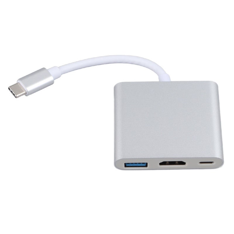 محطة إرساء USB C ثلاثية في واحد، موزع من سبيكة الألومنيوم مع PD بقدرة 60 واط وواجهة وسائط متعددة عالية الدقة 4K ومنفذ USB 3.0 - سرعة نقل 5 جيجابت في الثانية، موزع نوع C للمسرح المنزلي والمكتب والتدريس - Image 2