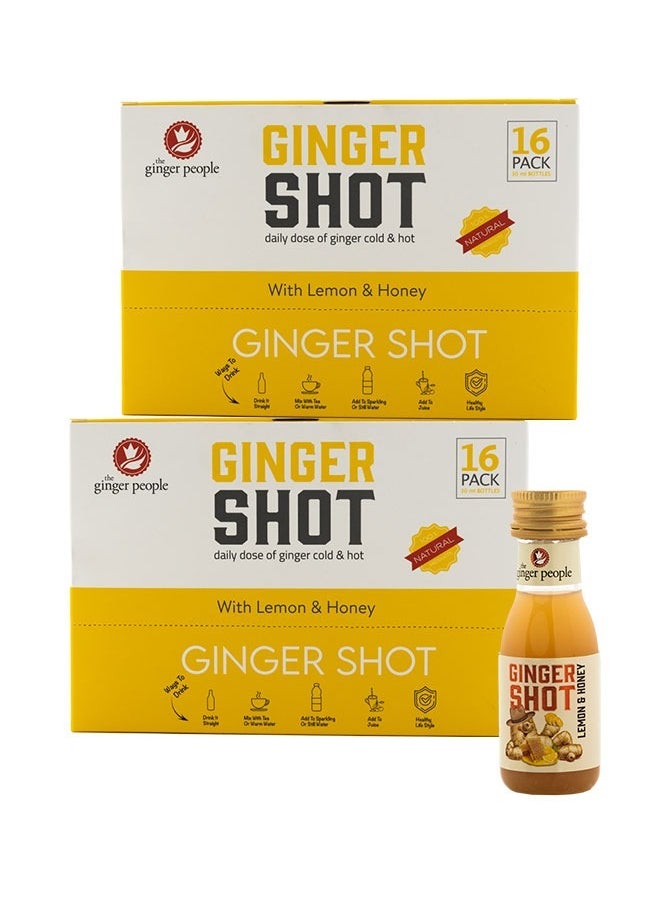 The Ginger People Ginger shot with lemon & honey 30ml pack of 32  - Image 1