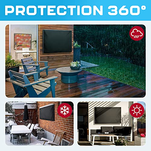 Garnetics Outdoor TV Cover 85 Inch – Waterproof, Weatherproof TV Enclosures with Smart Shield Screen Protectors, Ideal for Outdoor Use, Moving, and Storage - Black - Image 4