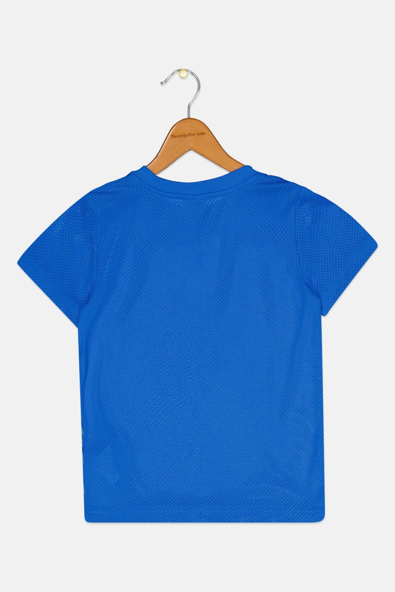 PUMA Kids Boy Crew Neck Short Sleeve Camouflage Training T-Shirt, Blue - Image 2