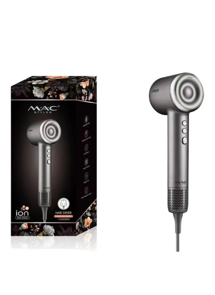 Mac Styler MAC Pro High-Speed Magnetic Hair Dryer – 110,000 RPM Salon-Quality Dryer with Removable Air Hood for Fast, Professional Styling  - Image 1