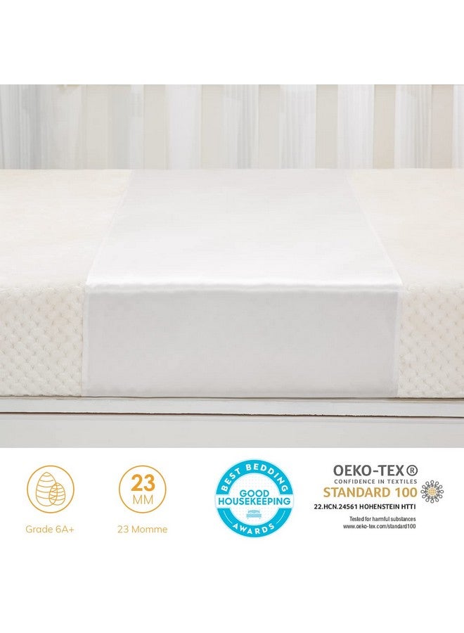 PROMEED 100% Mulberry Silk Bassinet Sleeve for Baby Bald Spots, Preminium 23 Momme Silk Bassinet Half Sheet for Baby Hair Loss(White) - Image 3