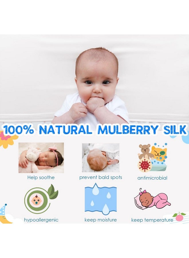 PROMEED 100% Mulberry Silk Bassinet Sleeve for Baby Bald Spots, Preminium 23 Momme Silk Bassinet Half Sheet for Baby Hair Loss(White) - Image 2