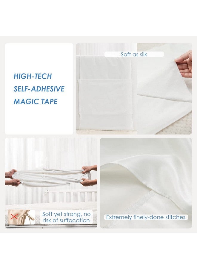 PROMEED 100% Mulberry Silk Bassinet Sleeve for Baby Bald Spots, Preminium 23 Momme Silk Bassinet Half Sheet for Baby Hair Loss(White) - Image 4