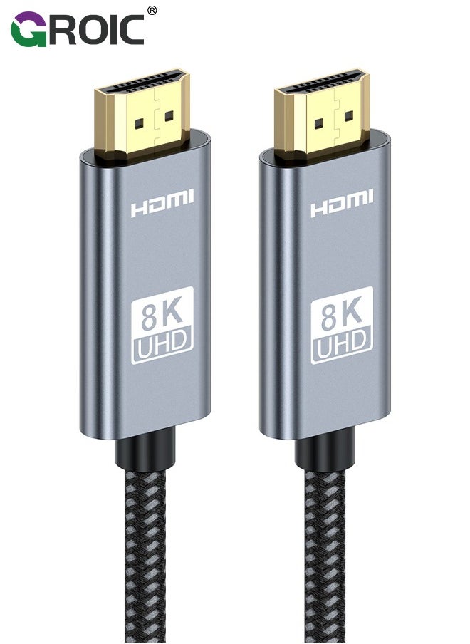 GROIC Grey DisplayPort to HDMI Cable 6.5ft, Snowkids Passive 8K Display Port to HDMI Cord, Unidirectional DP to HDMI Wire Supports 8K 60Hz, 1080P, 4K 120Hz  - Image 1