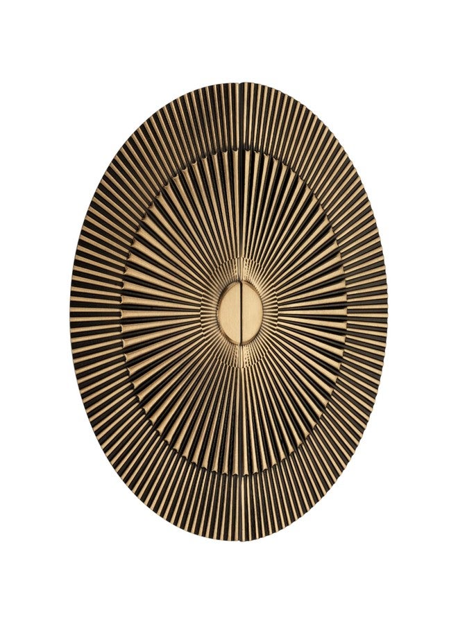 DEVDECOR Sunburst Brass Door Pull Handles for Double Doors - Antique Round Design with Radiating Lines - Elegant and Decorative Main Door Hardware - Image 5