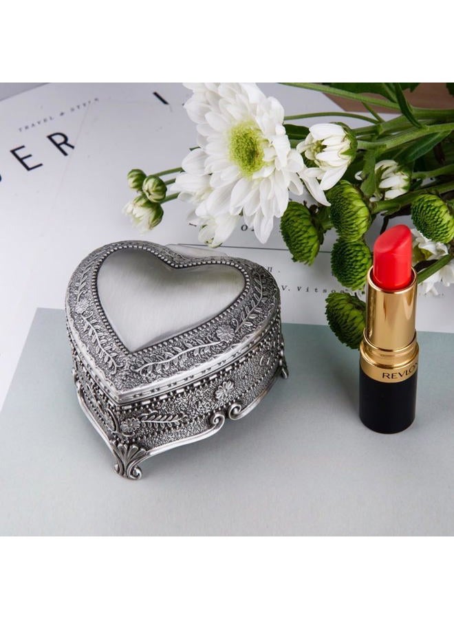 Feyarl Vintage Jewelry Box Heart Shape Trinket Box Ring Earrings Treasure Organizer Box Christmas Brithday Gift - Image 5