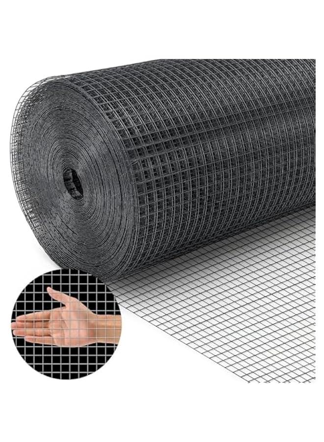 Arabest 48 inch×100 ft Black Vinyl Coated Hardware Cloth, 19 Gauge 1/2 inch Black PVC Hardware Cloth, Black Welded Wire Fence Supports Poultry Netting Cage Fence………… - Image 1