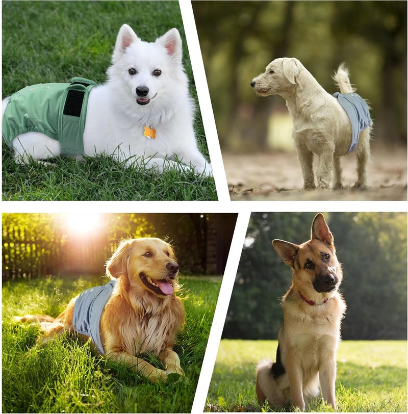 ZINGTERRA Reusable Female Dog Diapers 3Pack,Washable Diaper for Doggie,Highly Absorbent Dog Diaper,Adjustable Leakproof Puppy Diapers Skirt for Heat,Incontinence,Period Doggy Nappies L - Image 5