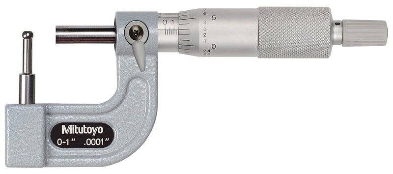Mitutoyo 115313 0  1 X 0001 185 Dia Spherical Anvil Tube Micrometer Ratchet  silver - Image 2