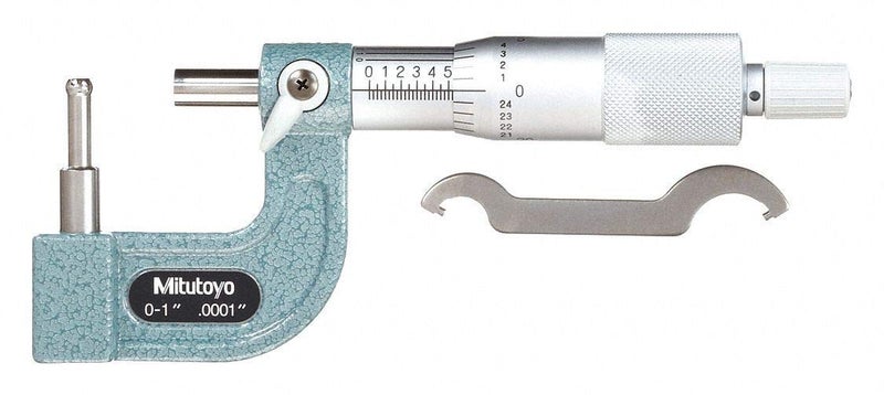 Mitutoyo 115313 0  1 X 0001 185 Dia Spherical Anvil Tube Micrometer Ratchet  silver - Image 1