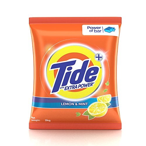 Tide Plus Extra Power Detergent Washing Powder - 2 kg (Lemon and Mint) - Image 1