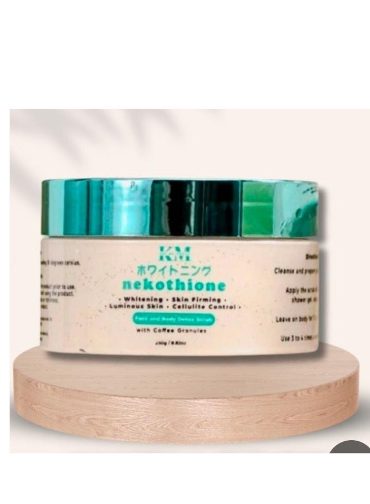 KM Nekothione Face and Body Detox Scrub with Coffee Granules 250g - Image 1